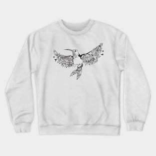 hummingbird with floral background Crewneck Sweatshirt